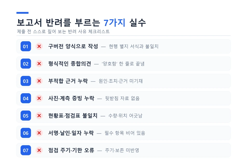 정보통신설비 성능점검 보고서 반려 사유 7가지 체크리스트